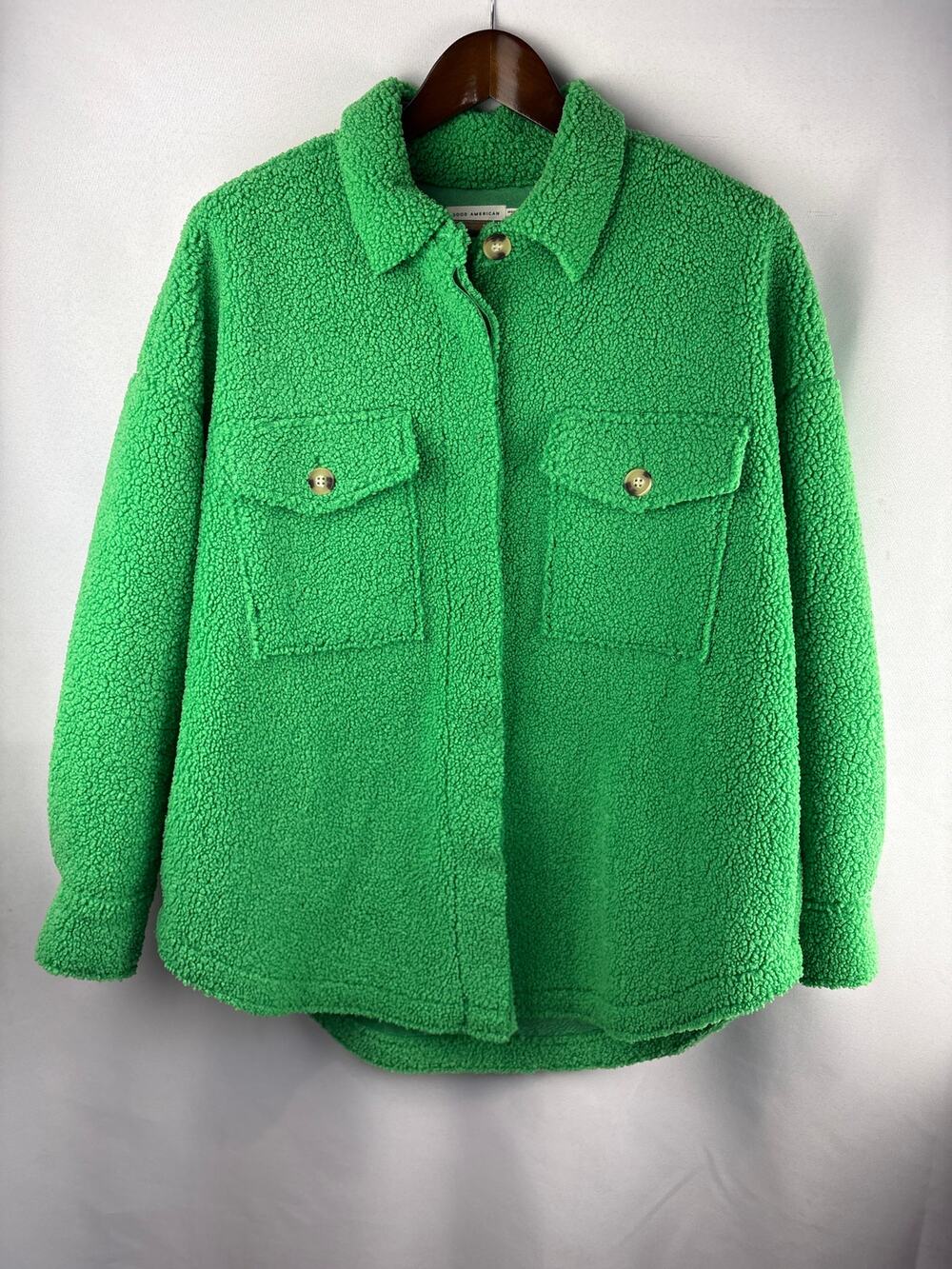 Women’s Good American Size 1/2 Bright Green Sherpa Jacket